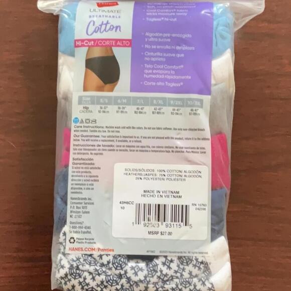 Hanes Ultimate Breathable Cotton Hi-Cuts underwear size 3XL - Picture 2 of 5